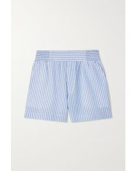 Reformation Edward Striped Woven Shorts - Blue