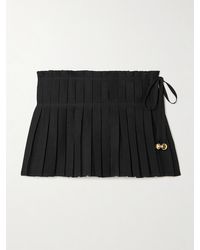 Loewe - Paula's Ibiza Embellished Pleated Woven Skort - Lyst