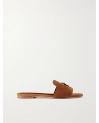 Loro Piana - Summer Charms Suede Slides - Lyst