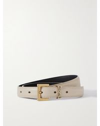 Saint Laurent - Monogramme Gürtel Aus Strukturiertem Leder - Lyst