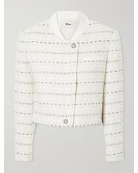 Self-Portrait - Cropped Metallic Bouclè Jacket - Lyst
