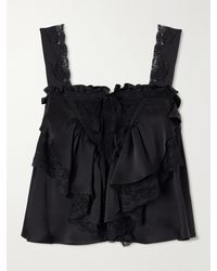 Chloé - Lace-Trimmed Silk-Satin Cami - Lyst