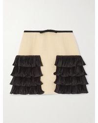 Valentino Garavani - Ruffled Taffeta-Trimmed Wool-Blend Tweed Mini Skirt - Lyst