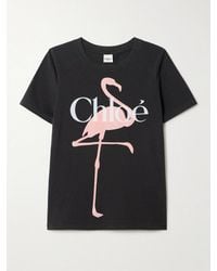 Chloé - Printed Organic Cotton-Jersey T-Shirt - Lyst