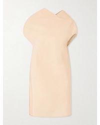 KHAITE - Tatia Draped Cotton-Poplin Mini Dress - Lyst