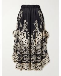 Sea - Gracelyn Ruffled Lace-Trimmed Cotton Wide-Leg Pants - Lyst