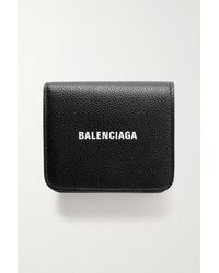 Balenciaga Portemonnaie Aus Strukturiertem Leder Mit Print - Schwarz