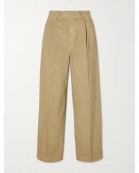 AURALEE - Garment-Dyed Cotton-Twill Wide-Leg Pants - Lyst