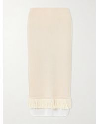 Bottega Veneta - Fringed Silk Midi Skirt - Lyst