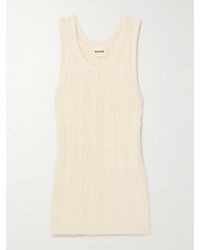 KHAITE - Lena Ribbed Brushed Silk And Cashmere-Blend Tank - Lyst