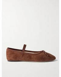 Loeffler Randall - Leonie Bow-Embellished Suede Ballet Flats - Lyst