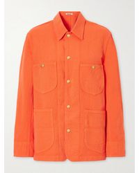 AURALEE - Wool, Cotton And Linen-Blend Jacket - Lyst