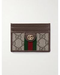 Gucci - Ophidia Textured Leather-Trimmed Printed Coated-Canvas Cardholder - Lyst