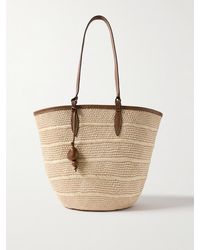 Hunting Season - Basket Medium Leather-Trimmed Woven Iraca Tote - Lyst