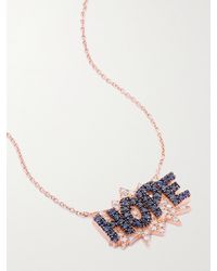 Diane Kordas - Hope Kette Aus 18 Karat Roségold Mit Saphiren Und Diamanten - Lyst