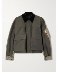 Sacai - Velvet And Satin-Trimmed Cotton-Blend Twill Jacket - Lyst
