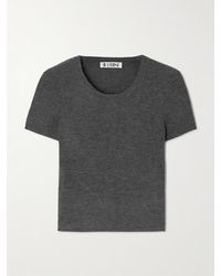 ÉTERNE - Baby Tee Cropped Ribbed Cashmere T-Shirt - Lyst