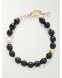 Lizzie Fortunato - Oria-Plated, Pearl And Horn Beaded Necklace - Lyst
