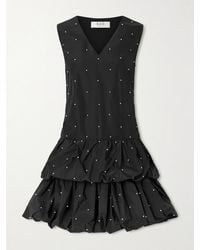 Sea - Alberta Tiered Faux Pearl-Embellished Taffeta Mini Dress - Lyst