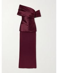 Solace London - Lucine Off-The-Shoulder Satin-Twill Gown - Lyst