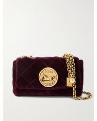 Chloé - Heritage Small Embellished Quilted Velvet Shoulder Bag - Lyst