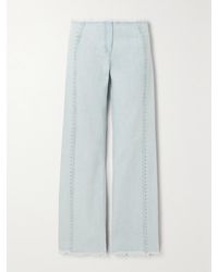 Siedres - Giny Frayed Embellished High-Rise Wide-Leg Jeans - Lyst