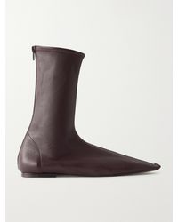 KHAITE - Marlene Leather Ankle Boots - Lyst