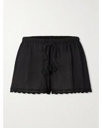 Ulla Johnson - Aran Shorts Aus Baumwolle Mit Häkelbesätzen Und Troddeln - Lyst