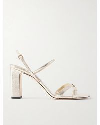 Jimmy Choo - Elsy 85 Metallic Leather Sandals - Lyst