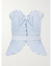 ANDRES OTALORA - De Tres Strapless Pleated Linen Top - Lyst