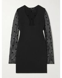 Givenchy - Tulle-Trimmed Crepe Mini Dress - Lyst