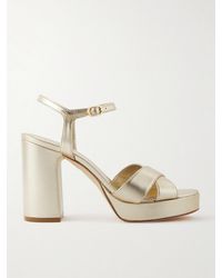 Stuart Weitzman - Dayna Metallic Leather Platform Sandals - Lyst