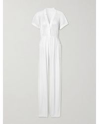 Norma Kamali - Combi-Pantalon En Jersey Et En Résille À Ceinture Geralyn - Lyst