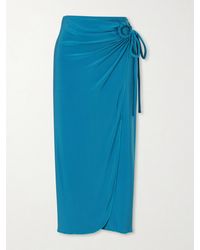 Max Mara - Beachwear Gathered Jersey Wrap-Effect Maxi Skirt - Lyst