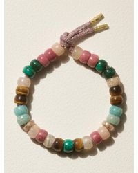 Carolina Bucci - Agua By Agua Bendita Forte Beads Armband Aus Lurex Mit Mehreren Steinen Und Details Aus 18 Karat Rosé- Und Gelbgold - Lyst