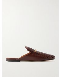 Tod's - Slippers Aus Leder Mit Fransen Und Verzierung - Lyst