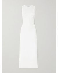 Magda Butrym - Crochet-Trimmed Ribbed Stretch-Cotton Jersey Midi Dress - Lyst