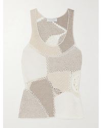 Gabriela Hearst - Sara Crochet-Trimmed Patchwork Wool And Cashmere-Blend Tank - Lyst