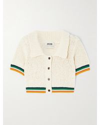 Christopher John Rogers - Cropped Striped Cotton-Blend Bouclé Shirt - Lyst