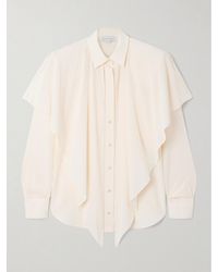 Stella McCartney - Hemd Aus Crêpe De Chine Aus Bioseide Mit Cape-Effekt - Lyst