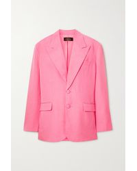 De La Vali Montana And Linen-blend Blazer - Pink