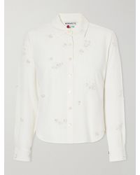BERNADETTE - Baby Bead-Embellished Silk-Crepe De Chine Shirt - Lyst