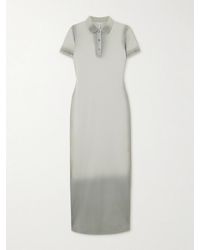 Loewe - Ombré Cotton-Blend Piqué Polo Midi Dress - Lyst