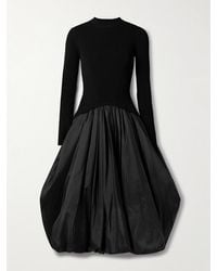 Jonathan Simkhai - Kenlie Ribbed-Knit And Taffeta Midi Dress - Lyst