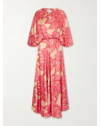 Themis Z - Ismene Printed Silk-Satin Maxi Dress - Lyst