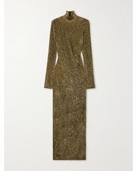 Petar Petrov - Treasure Metallic Plissé-Chiffon Maxi Dress - Lyst