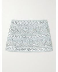 DES_PHEMMES - Embellished Cotton Mini Skirt - Lyst