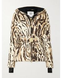 Bogner - Ellya Layered Belted Quilted Leopard-Print Ski Jacket - Lyst