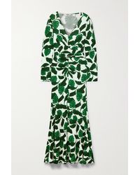 Diane von Furstenberg Timmy Floral-print Crepe Maxi Dress - Green