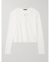 James Perse - Cotton-Jersey Henley Top - Lyst